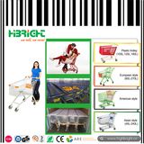 Zinc Galvanized Hypermarket Shopping Trolley Cart