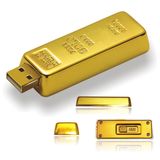 Golden Bar Metal USB Flash Disk USB Flash Drive