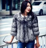 Real Winter Women's Fur Coat Grey Color Fox Fur Coat