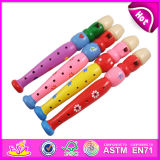 2015 Colorful Wooden Flute Toy for Kids, Educational Wooden Flute Toy for Children, Cartoon Wooden Flute Toy for Baby W07D011
