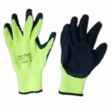 Black Latex Coated Fluorescent T/C Labor Glove (JMC-381B)