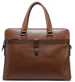 Waterproof Genuine Leather Portfolio Briefcase Computer Bag (114-00401)