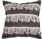 Cotton/Linen Cushion Cover with Black Fringing Printing (LN013)