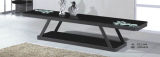 Glass TV Table with High Quality PVC Frame, TV Cabinet (D13-14)