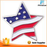 Customized American Flag Star Shape Lapel Pin Enamel Star Badge