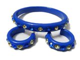 Rhinestone Resin Bangle & Earring