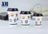 Single Wall Paper Cup with Black Lid