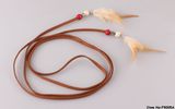 Brown Leather Belt with Feather