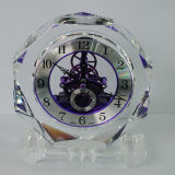 Octagonal Crystal Handicrafts Quartz Clock in Silver