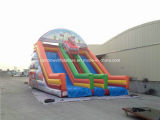 2015 Hot Sale School Bus Double Lane Inflatable Slide for Sale (RB6053)