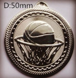 Metal Sport Badge with Embossed Basketball (FCd6524)
