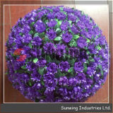 Plastic Purple Rose Flower Ball Plastic Grass Ball