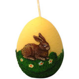 Rabbit Pale Yellow Easter Egg Candle