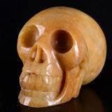 Natural Yellow Aventurine Carved Skull Carving #7h75, Crystal Healing