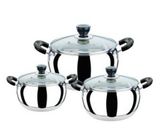 Glass Lid Stainless Steel Body Jp-Ssap6s Cookware Set