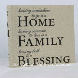 Slogan Printing Linen Fabric Home Family Photo Album for 4X6 