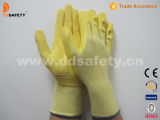 Yellow Nylon Gloves, Yellow Latex Foam Gloves (DNL220)