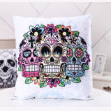 Fashion Skull Pillow Decorative Polyester Peach Skin Skull Cushion (FPL-02)