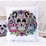 Fashion Skull Pillow Decorative Polyester Peach Skin Skull Cushion (FPL-02)