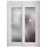 Oppein Lacquer Wood Frame Tempered Glass Interior Door (MSPY01)