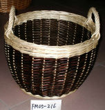 Dark Brown Wicker Basket with Double Handles (FM05-216)