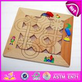 2015 New Wooden Maze Board Toy for Kids, Classic Item Wooden Educational Maze Car Toy, Children Magnetic Maze Wooden Toys W14A110