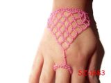 Pink Slave Bracelet - Beaded Slavebracelet - Hand Jewelry - Harem Bracelets - Bellydance Jewellery (SZ-1683)