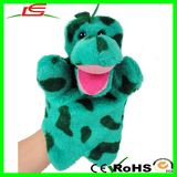 Custom Plush Green Dinosaur Hand Puppet Educational Toy