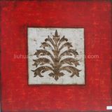 New Design Handmade Silver Foil Flower Oil Painting (LH-500918)