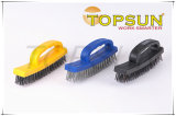 Plastic Handle Iron-Shaped Cleaning Wire Brush