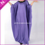Purple Dubai Fashion Women Satin Muslim Abaya Long Dress