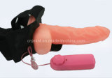 Strap on Lesbian Vibrator Sex Dildo Product with Eggs