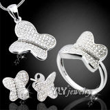 Butterfly Shape Silver Jewellery Set Withcz