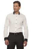 Men's Long Sleeve Contrast Collar&Cuff Dress Shirt