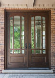 Swing Double Leaves Wood Glass Door Exterior Front Doors