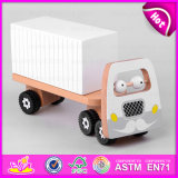 2015 Eco Friendly Wooden Goods Van Toys, DIY Van Wooden Assemble Educational Toy, White Wooden Van Toy for Christmas Gift W04A159