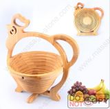 Folding Animal Shape Bamboo Fruit Baskets for Storage Baskets