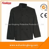 Black Color Fabric Button High Duty Cook Jacket