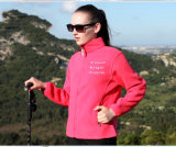 100% Polyester Leisure Outdoor Fleece Jacket, Women's Anti-Pilling Fleece Jacket / Sports Wear in Pink Colour