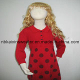 Girl's Red Polka DOT Jacquard Dress (KX-CG69)