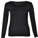 Black Long Sleeve Plain T-Shirt
