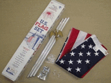 Flag Pole Sets, Flagpole with Flag, 3 Parts Flagpole