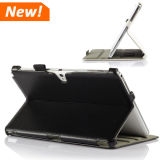 Heat Setting Slim Fit Leather Case for Samsung Galaxy Note 10.1 P600 with Handstrap