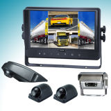 Vehicle Safety Backup System with 9- Inch Quad Car Monitor Built-in DVR