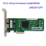 Broadcom BCM5709 Chipset 10/100/1000Mbps Pcie Dual Port Gigabit Server Network Adapter Card with Low Profile