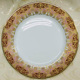 Red Color&Gold Decoration Porcelain/Dinner/Ceramic/Kitchenware/Dishes Plate (K6562-E9)
