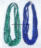Fashion Natural Gemstone Lapis Malachite Graduated Necklace