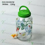 3000ml Big Glass Jar with Faucet Plastic Handle Lid