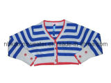 Gril's V-Neck Striped Cardigan Sweater Shawl (KX-CG58)