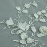 White Wedding Embroidered Pearl Mesh Fabric